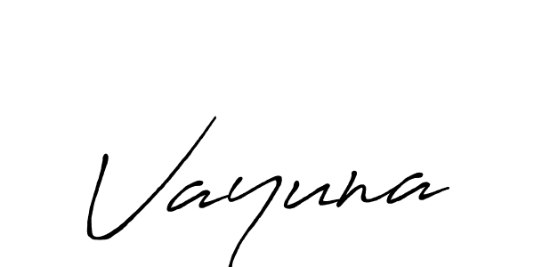 Make a beautiful signature design for name Vayuna. With this signature (Antro_Vectra_Bolder) style, you can create a handwritten signature for free. Vayuna signature style 7 images and pictures png