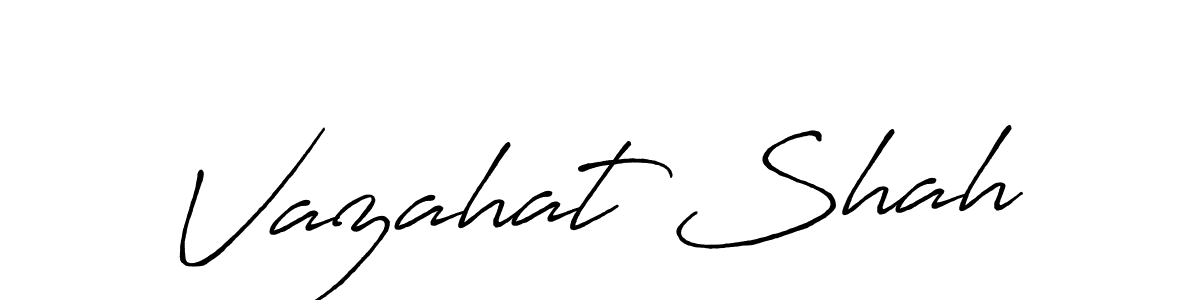 You should practise on your own different ways (Antro_Vectra_Bolder) to write your name (Vazahat Shah) in signature. don't let someone else do it for you. Vazahat Shah signature style 7 images and pictures png