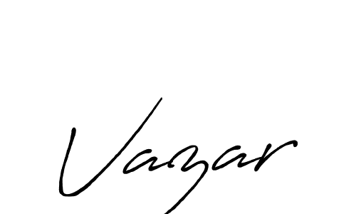 Make a beautiful signature design for name Vazar. With this signature (Antro_Vectra_Bolder) style, you can create a handwritten signature for free. Vazar signature style 7 images and pictures png