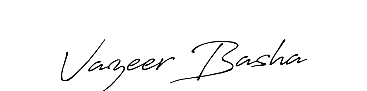 Antro_Vectra_Bolder is a professional signature style that is perfect for those who want to add a touch of class to their signature. It is also a great choice for those who want to make their signature more unique. Get Vazeer Basha name to fancy signature for free. Vazeer Basha signature style 7 images and pictures png
