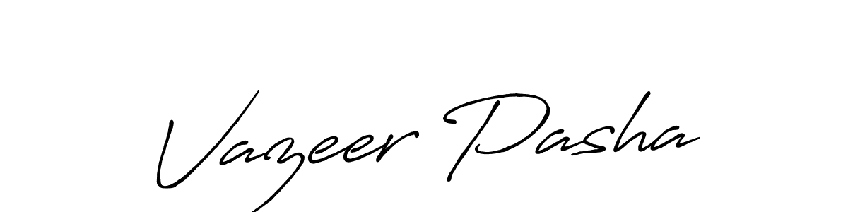 Design your own signature with our free online signature maker. With this signature software, you can create a handwritten (Antro_Vectra_Bolder) signature for name Vazeer Pasha. Vazeer Pasha signature style 7 images and pictures png