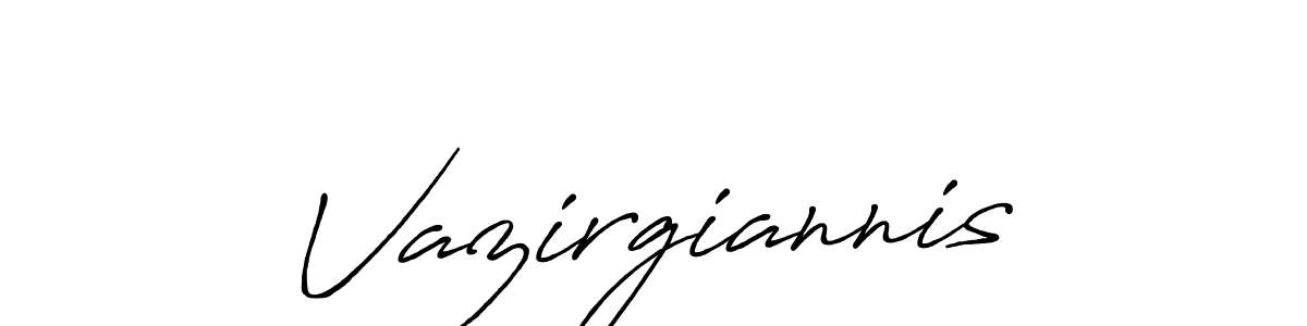 How to make Vazirgiannis signature? Antro_Vectra_Bolder is a professional autograph style. Create handwritten signature for Vazirgiannis name. Vazirgiannis signature style 7 images and pictures png