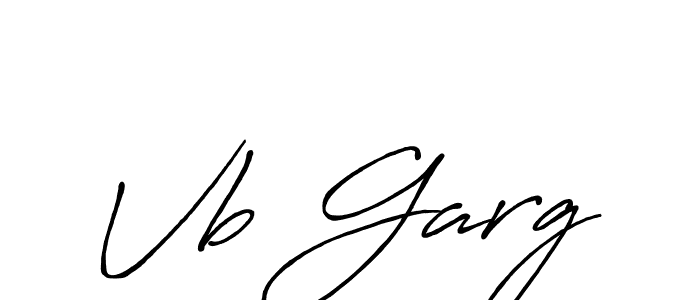 Create a beautiful signature design for name Vb Garg. With this signature (Antro_Vectra_Bolder) fonts, you can make a handwritten signature for free. Vb Garg signature style 7 images and pictures png