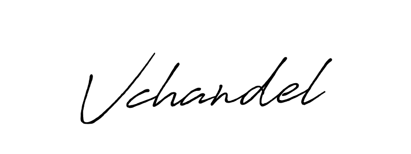 Create a beautiful signature design for name Vchandel. With this signature (Antro_Vectra_Bolder) fonts, you can make a handwritten signature for free. Vchandel signature style 7 images and pictures png