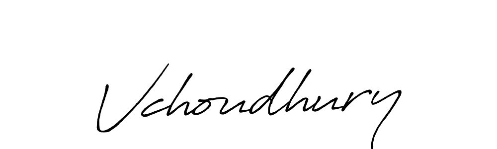 Vchoudhury stylish signature style. Best Handwritten Sign (Antro_Vectra_Bolder) for my name. Handwritten Signature Collection Ideas for my name Vchoudhury. Vchoudhury signature style 7 images and pictures png