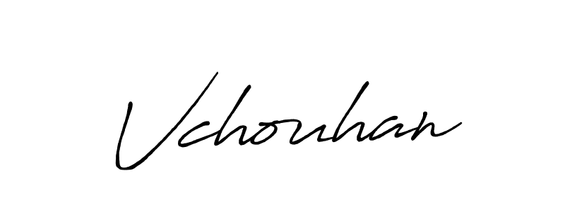 Use a signature maker to create a handwritten signature online. With this signature software, you can design (Antro_Vectra_Bolder) your own signature for name Vchouhan. Vchouhan signature style 7 images and pictures png