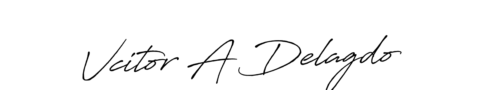 Create a beautiful signature design for name Vcitor A Delagdo. With this signature (Antro_Vectra_Bolder) fonts, you can make a handwritten signature for free. Vcitor A Delagdo signature style 7 images and pictures png