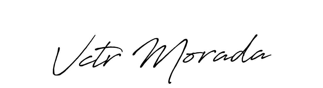 Make a beautiful signature design for name Vctr Morada. With this signature (Antro_Vectra_Bolder) style, you can create a handwritten signature for free. Vctr Morada signature style 7 images and pictures png