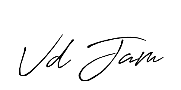 Use a signature maker to create a handwritten signature online. With this signature software, you can design (Antro_Vectra_Bolder) your own signature for name Vd Jam. Vd Jam signature style 7 images and pictures png