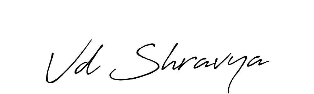 Vd Shravya stylish signature style. Best Handwritten Sign (Antro_Vectra_Bolder) for my name. Handwritten Signature Collection Ideas for my name Vd Shravya. Vd Shravya signature style 7 images and pictures png