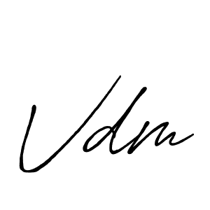 How to make Vdm signature? Antro_Vectra_Bolder is a professional autograph style. Create handwritten signature for Vdm name. Vdm signature style 7 images and pictures png