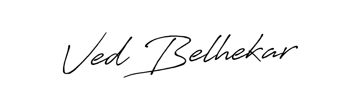 Also You can easily find your signature by using the search form. We will create Ved Belhekar name handwritten signature images for you free of cost using Antro_Vectra_Bolder sign style. Ved Belhekar signature style 7 images and pictures png