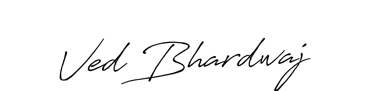 Antro_Vectra_Bolder is a professional signature style that is perfect for those who want to add a touch of class to their signature. It is also a great choice for those who want to make their signature more unique. Get Ved Bhardwaj name to fancy signature for free. Ved Bhardwaj signature style 7 images and pictures png