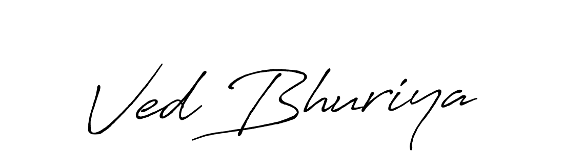 Design your own signature with our free online signature maker. With this signature software, you can create a handwritten (Antro_Vectra_Bolder) signature for name Ved Bhuriya. Ved Bhuriya signature style 7 images and pictures png