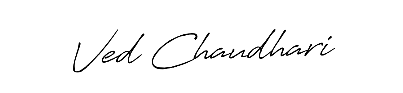 Ved Chaudhari stylish signature style. Best Handwritten Sign (Antro_Vectra_Bolder) for my name. Handwritten Signature Collection Ideas for my name Ved Chaudhari. Ved Chaudhari signature style 7 images and pictures png