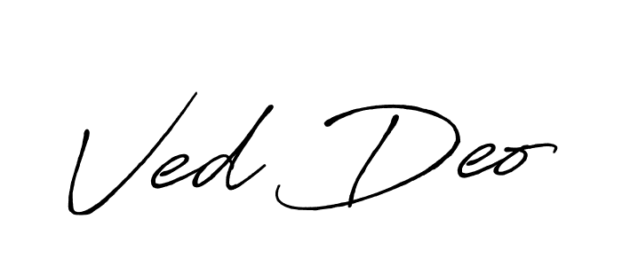 You should practise on your own different ways (Antro_Vectra_Bolder) to write your name (Ved Deo) in signature. don't let someone else do it for you. Ved Deo signature style 7 images and pictures png