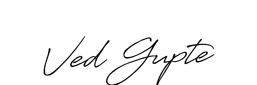 Also You can easily find your signature by using the search form. We will create Ved Gupte name handwritten signature images for you free of cost using Antro_Vectra_Bolder sign style. Ved Gupte signature style 7 images and pictures png