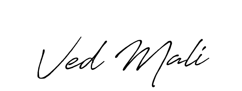 Also You can easily find your signature by using the search form. We will create Ved Mali name handwritten signature images for you free of cost using Antro_Vectra_Bolder sign style. Ved Mali signature style 7 images and pictures png