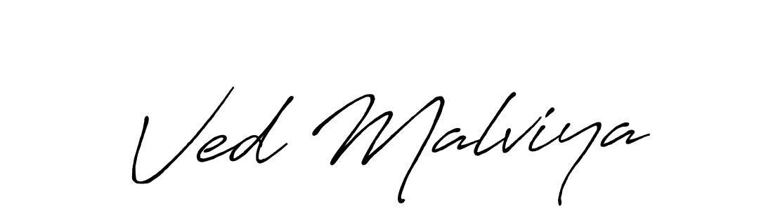 Use a signature maker to create a handwritten signature online. With this signature software, you can design (Antro_Vectra_Bolder) your own signature for name Ved Malviya. Ved Malviya signature style 7 images and pictures png