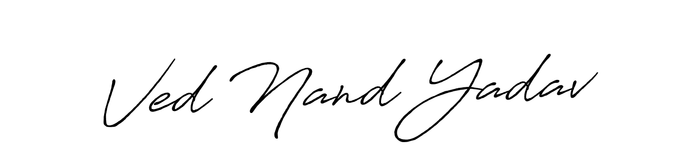 Design your own signature with our free online signature maker. With this signature software, you can create a handwritten (Antro_Vectra_Bolder) signature for name Ved Nand Yadav. Ved Nand Yadav signature style 7 images and pictures png