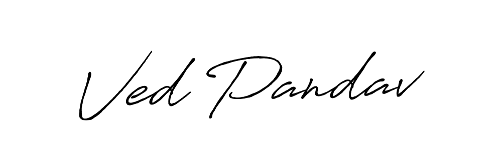 Ved Pandav stylish signature style. Best Handwritten Sign (Antro_Vectra_Bolder) for my name. Handwritten Signature Collection Ideas for my name Ved Pandav. Ved Pandav signature style 7 images and pictures png