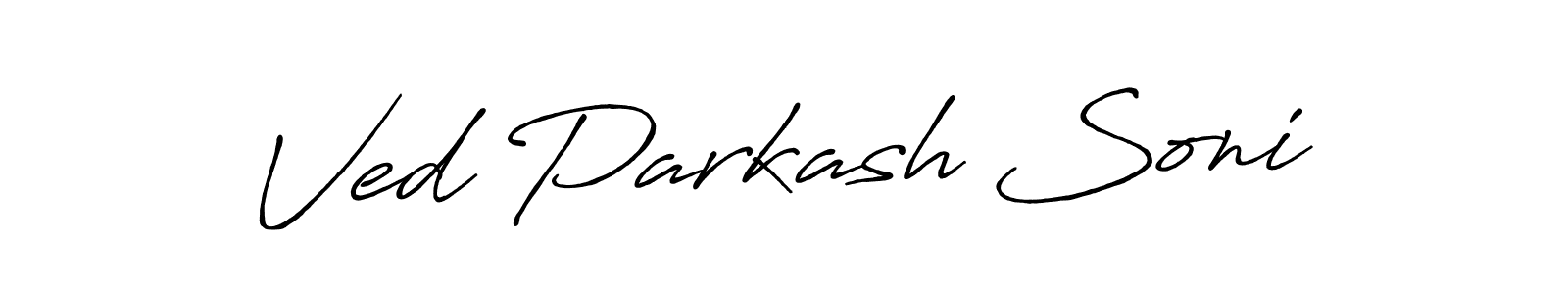 The best way (Antro_Vectra_Bolder) to make a short signature is to pick only two or three words in your name. The name Ved Parkash Soni include a total of six letters. For converting this name. Ved Parkash Soni signature style 7 images and pictures png