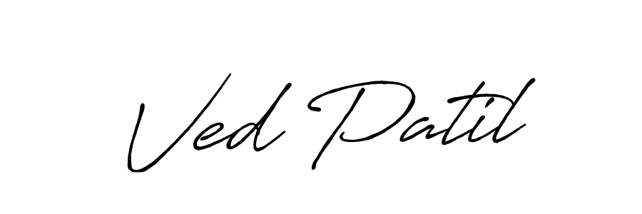 Similarly Antro_Vectra_Bolder is the best handwritten signature design. Signature creator online .You can use it as an online autograph creator for name Ved Patil. Ved Patil signature style 7 images and pictures png