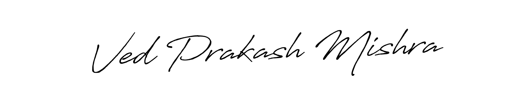 How to make Ved Prakash Mishra name signature. Use Antro_Vectra_Bolder style for creating short signs online. This is the latest handwritten sign. Ved Prakash Mishra signature style 7 images and pictures png