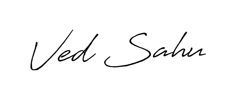 Similarly Antro_Vectra_Bolder is the best handwritten signature design. Signature creator online .You can use it as an online autograph creator for name Ved Sahu. Ved Sahu signature style 7 images and pictures png