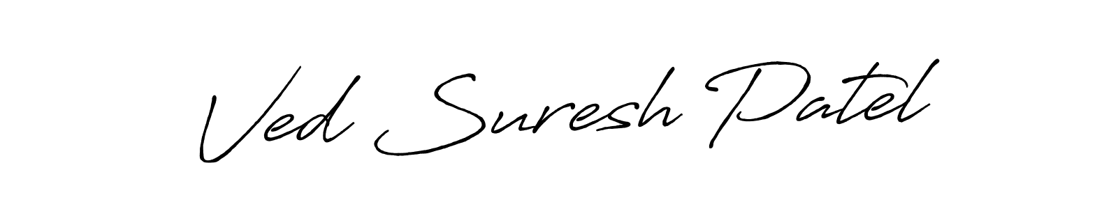Use a signature maker to create a handwritten signature online. With this signature software, you can design (Antro_Vectra_Bolder) your own signature for name Ved Suresh Patel. Ved Suresh Patel signature style 7 images and pictures png