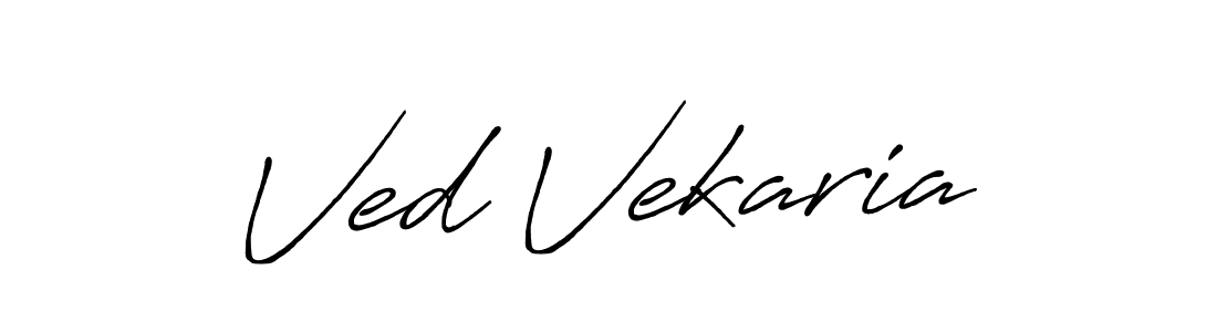 Ved Vekaria stylish signature style. Best Handwritten Sign (Antro_Vectra_Bolder) for my name. Handwritten Signature Collection Ideas for my name Ved Vekaria. Ved Vekaria signature style 7 images and pictures png