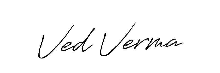 How to make Ved Verma name signature. Use Antro_Vectra_Bolder style for creating short signs online. This is the latest handwritten sign. Ved Verma signature style 7 images and pictures png