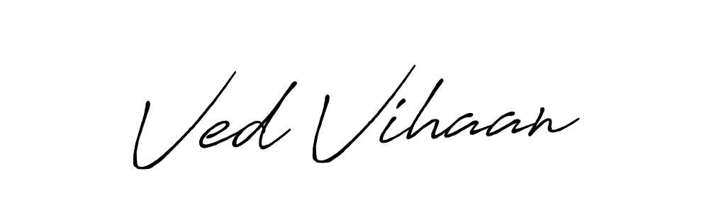 Similarly Antro_Vectra_Bolder is the best handwritten signature design. Signature creator online .You can use it as an online autograph creator for name Ved Vihaan. Ved Vihaan signature style 7 images and pictures png