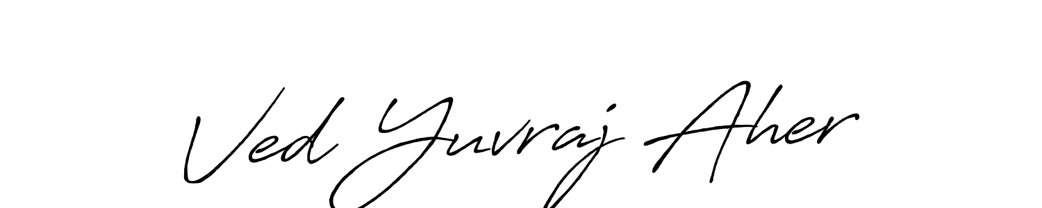 Design your own signature with our free online signature maker. With this signature software, you can create a handwritten (Antro_Vectra_Bolder) signature for name Ved Yuvraj Aher. Ved Yuvraj Aher signature style 7 images and pictures png