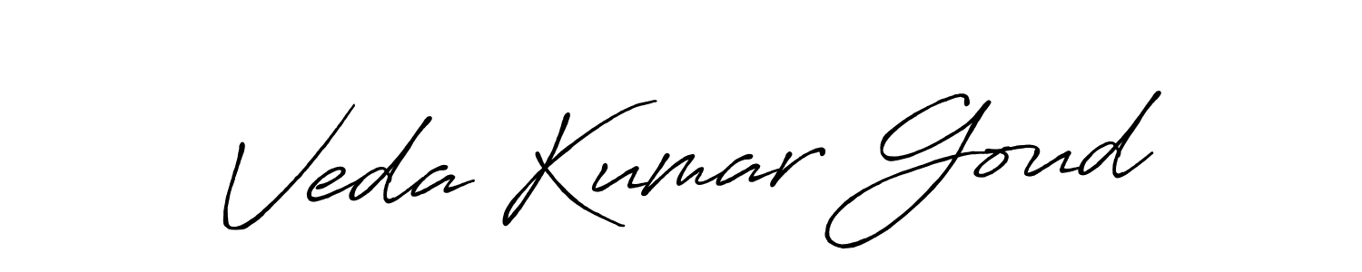 Veda Kumar Goud stylish signature style. Best Handwritten Sign (Antro_Vectra_Bolder) for my name. Handwritten Signature Collection Ideas for my name Veda Kumar Goud. Veda Kumar Goud signature style 7 images and pictures png