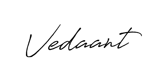 Use a signature maker to create a handwritten signature online. With this signature software, you can design (Antro_Vectra_Bolder) your own signature for name Vedaant. Vedaant signature style 7 images and pictures png