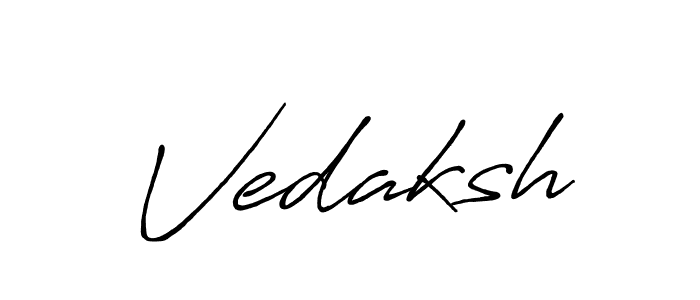 Make a beautiful signature design for name Vedaksh. With this signature (Antro_Vectra_Bolder) style, you can create a handwritten signature for free. Vedaksh signature style 7 images and pictures png