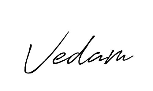 Design your own signature with our free online signature maker. With this signature software, you can create a handwritten (Antro_Vectra_Bolder) signature for name Vedam. Vedam signature style 7 images and pictures png
