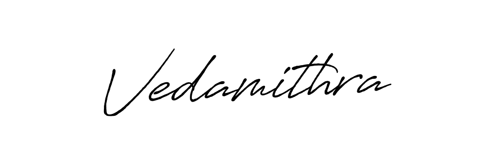 Make a beautiful signature design for name Vedamithra. With this signature (Antro_Vectra_Bolder) style, you can create a handwritten signature for free. Vedamithra signature style 7 images and pictures png