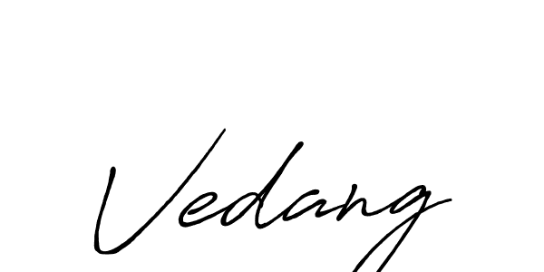 Design your own signature with our free online signature maker. With this signature software, you can create a handwritten (Antro_Vectra_Bolder) signature for name Vedang. Vedang signature style 7 images and pictures png