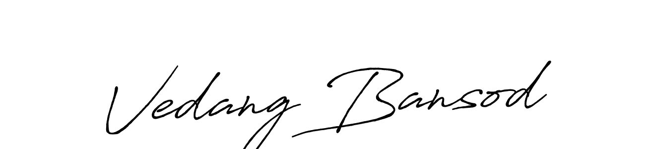 Also we have Vedang Bansod name is the best signature style. Create professional handwritten signature collection using Antro_Vectra_Bolder autograph style. Vedang Bansod signature style 7 images and pictures png