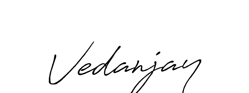 Make a beautiful signature design for name Vedanjay. With this signature (Antro_Vectra_Bolder) style, you can create a handwritten signature for free. Vedanjay signature style 7 images and pictures png