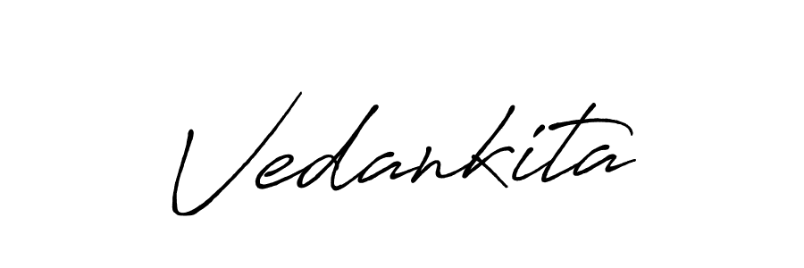 Use a signature maker to create a handwritten signature online. With this signature software, you can design (Antro_Vectra_Bolder) your own signature for name Vedankita. Vedankita signature style 7 images and pictures png