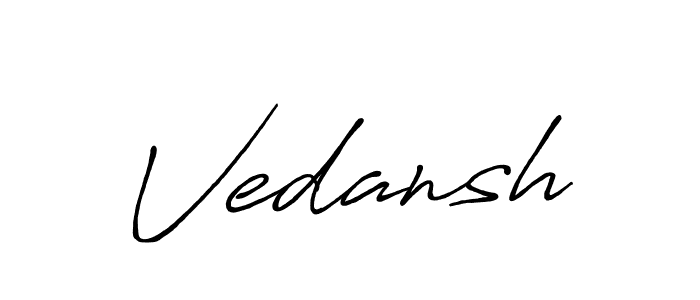 How to make Vedansh name signature. Use Antro_Vectra_Bolder style for creating short signs online. This is the latest handwritten sign. Vedansh signature style 7 images and pictures png