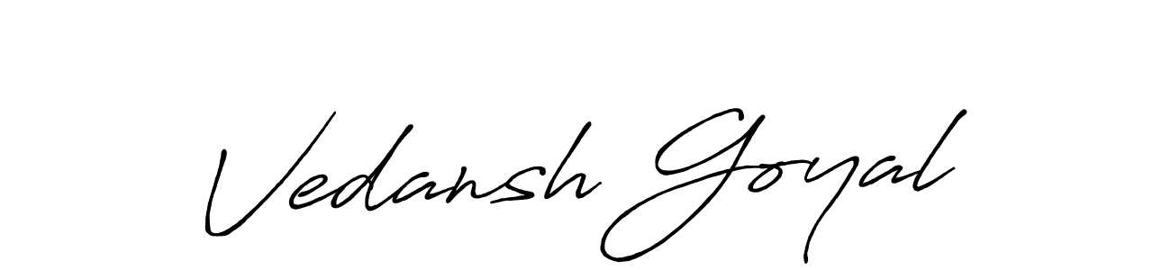 Design your own signature with our free online signature maker. With this signature software, you can create a handwritten (Antro_Vectra_Bolder) signature for name Vedansh Goyal. Vedansh Goyal signature style 7 images and pictures png