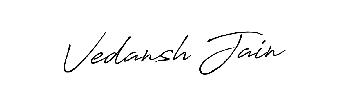 Also You can easily find your signature by using the search form. We will create Vedansh Jain name handwritten signature images for you free of cost using Antro_Vectra_Bolder sign style. Vedansh Jain signature style 7 images and pictures png