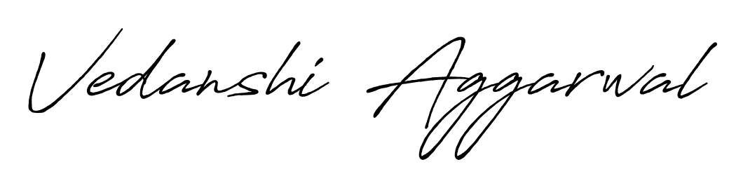 See photos of Vedanshi  Aggarwal official signature. Check more albums & portfolios. Read reviews & check more about Antro_Vectra_Bolder font. Vedanshi  Aggarwal signature style 7 images and pictures png
