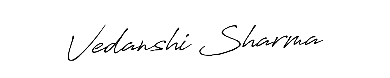 Make a short Vedanshi Sharma signature style. Manage your documents anywhere anytime using Antro_Vectra_Bolder. Create and add eSignatures, submit forms, share and send files easily. Vedanshi Sharma signature style 7 images and pictures png