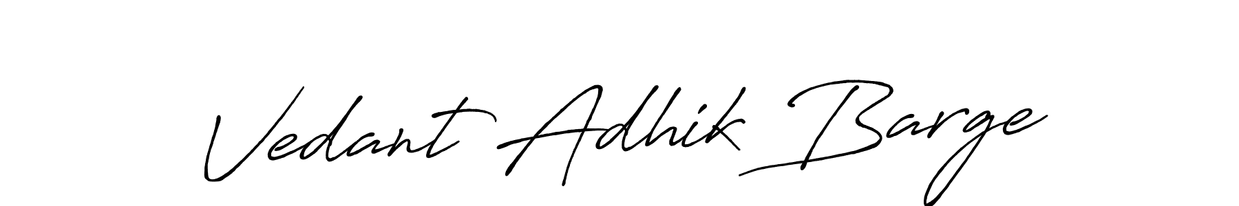 You should practise on your own different ways (Antro_Vectra_Bolder) to write your name (Vedant Adhik Barge) in signature. don't let someone else do it for you. Vedant Adhik Barge signature style 7 images and pictures png