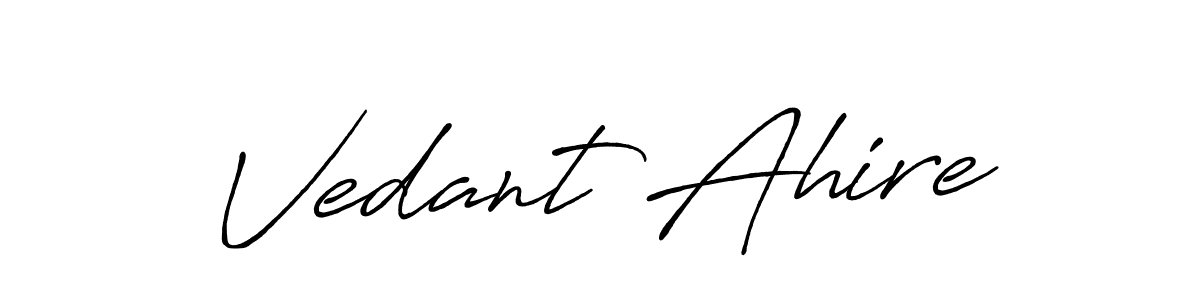 Use a signature maker to create a handwritten signature online. With this signature software, you can design (Antro_Vectra_Bolder) your own signature for name Vedant Ahire. Vedant Ahire signature style 7 images and pictures png
